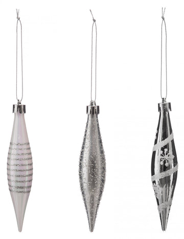 3 decorațiuni suspendate în formă de cub de gheață argintii 15 cm 