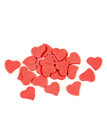 30 confettis de table en bois cœurs rouges 10 g mariage