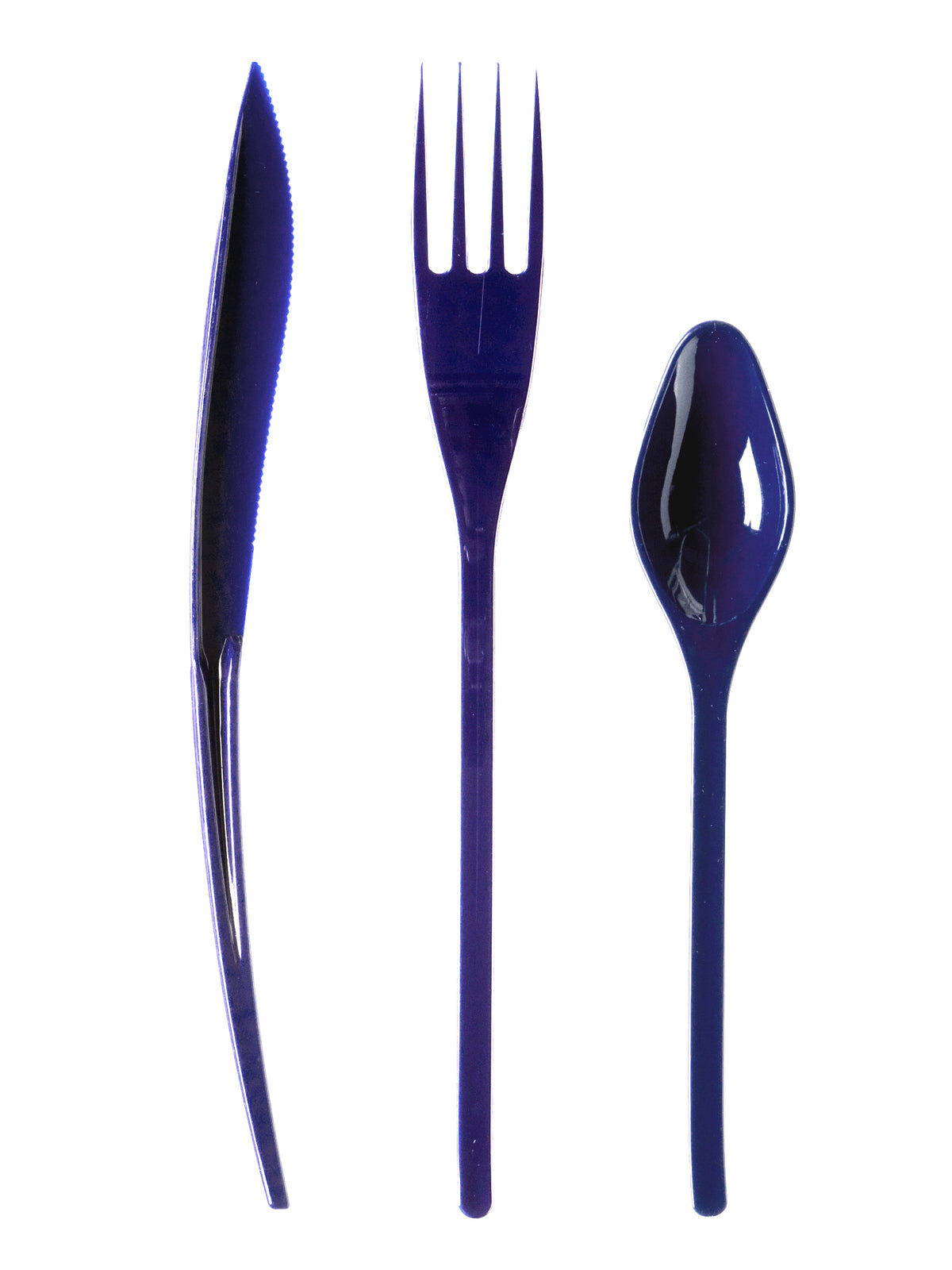 Couverts en plastique Premium pour fête bleu marine