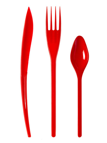 30 Tacâmuri din plastic roșu - Premium 