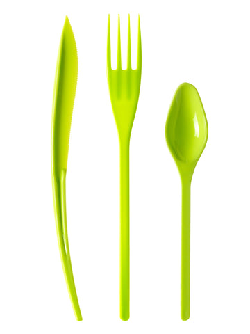 Couverts en plastique Premium pour fête vert anis