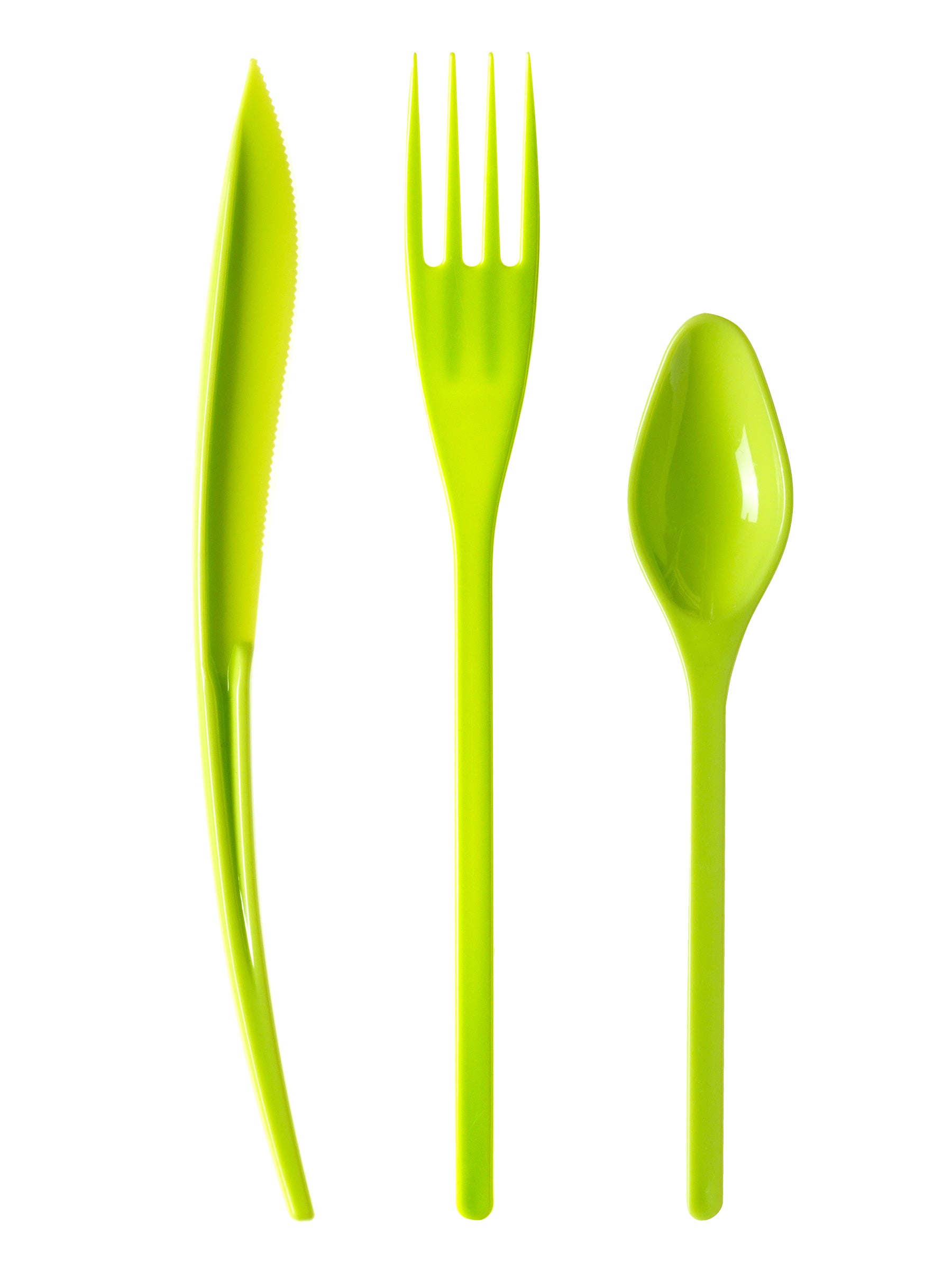 Couverts en plastique Premium pour fête vert anis