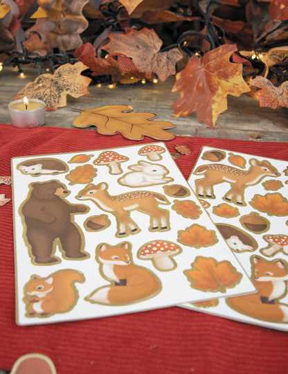 35 de autocolante din lemn pentru animale pădure