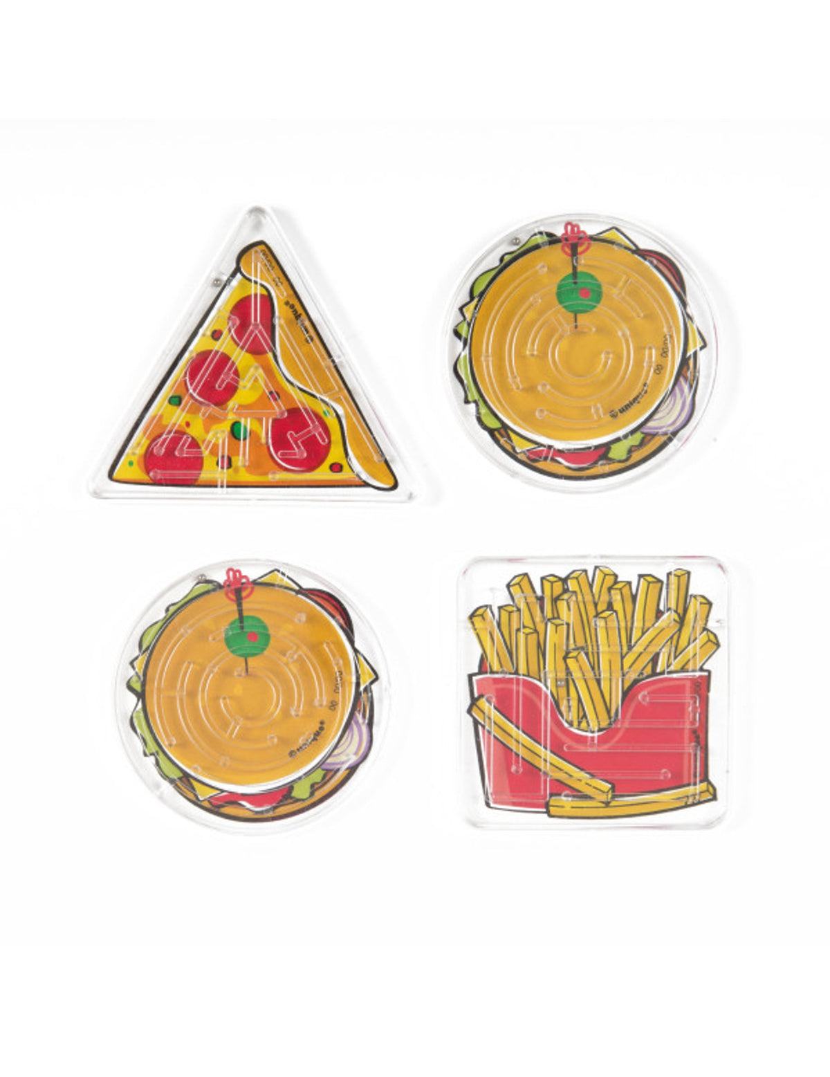 Accessoires piñata jeux labyrinthe fast food pour enfant multicolores hamburger pizza et frites