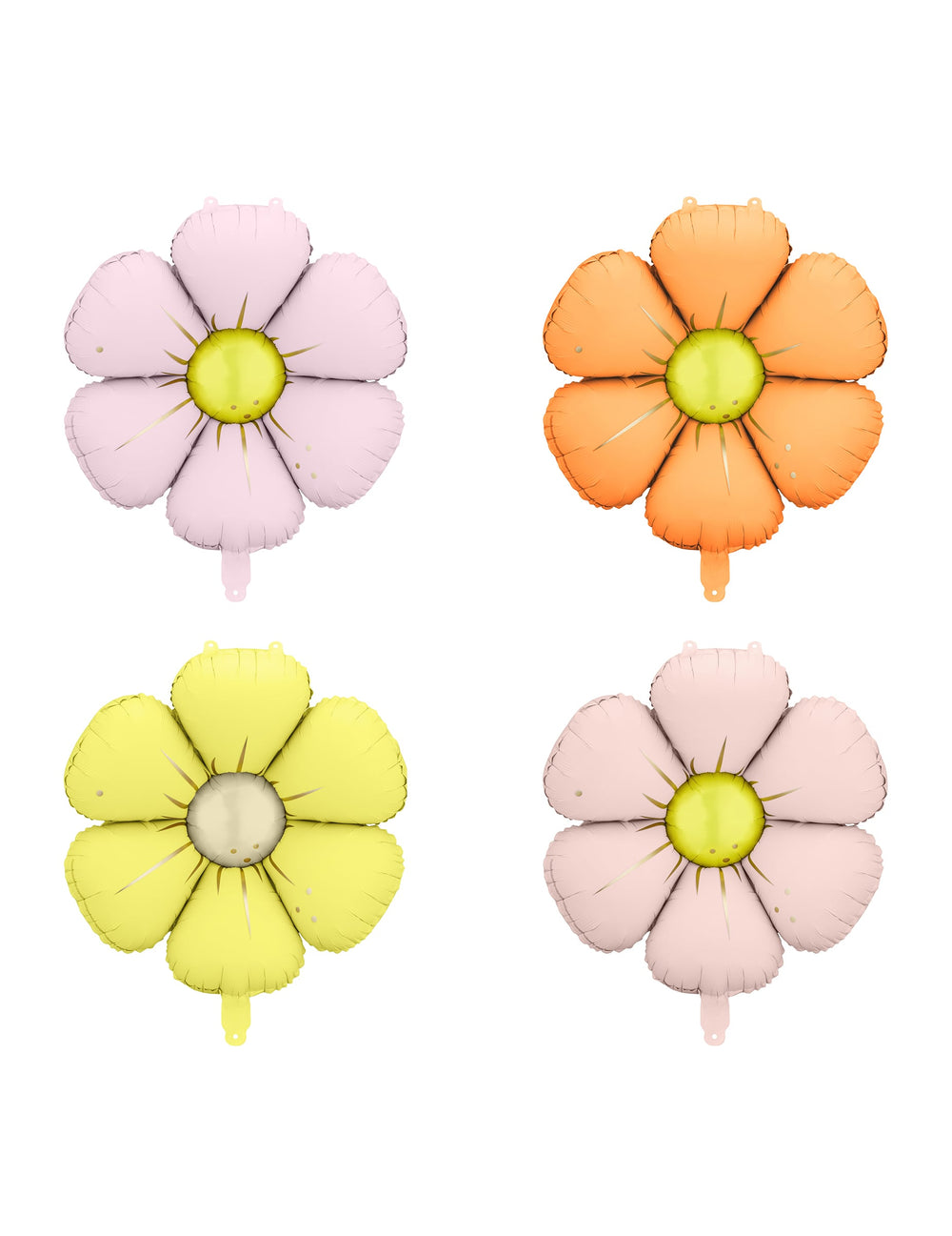 Ballons en aluminium marguerite pour fête multicolores pastels