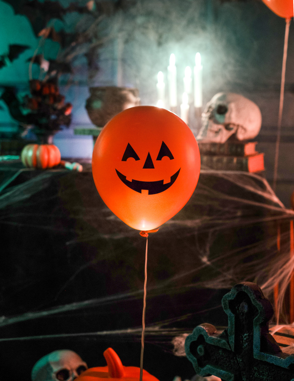 4 baloane LED de dovleac de Halloween 27,5 cm