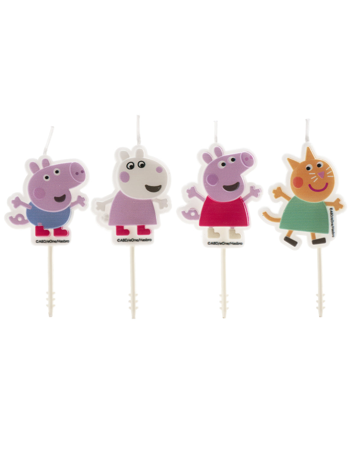 4 Bougies anniversaire Peppa Pig pour enfant multicolores