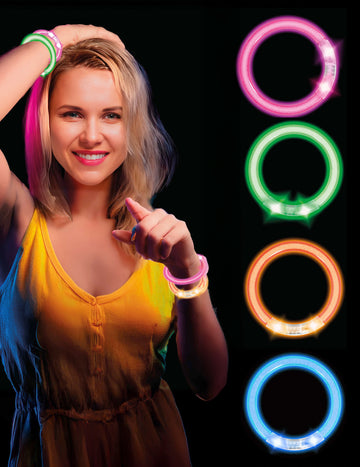 4 brățări luminoase cu LED 