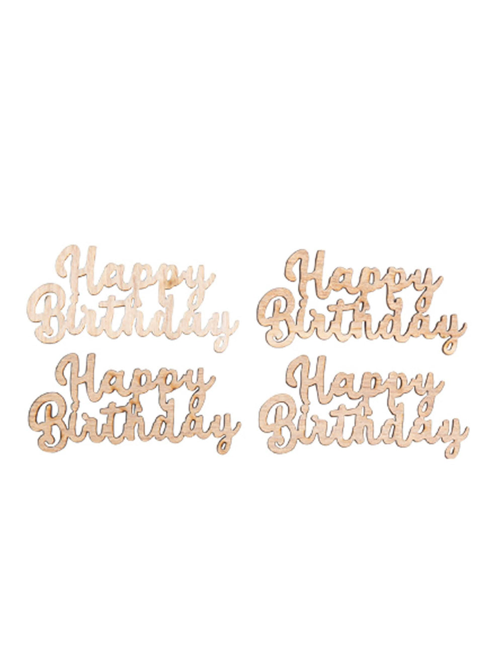 confetti Happy Birthday pentru decorațiune din lemn natural