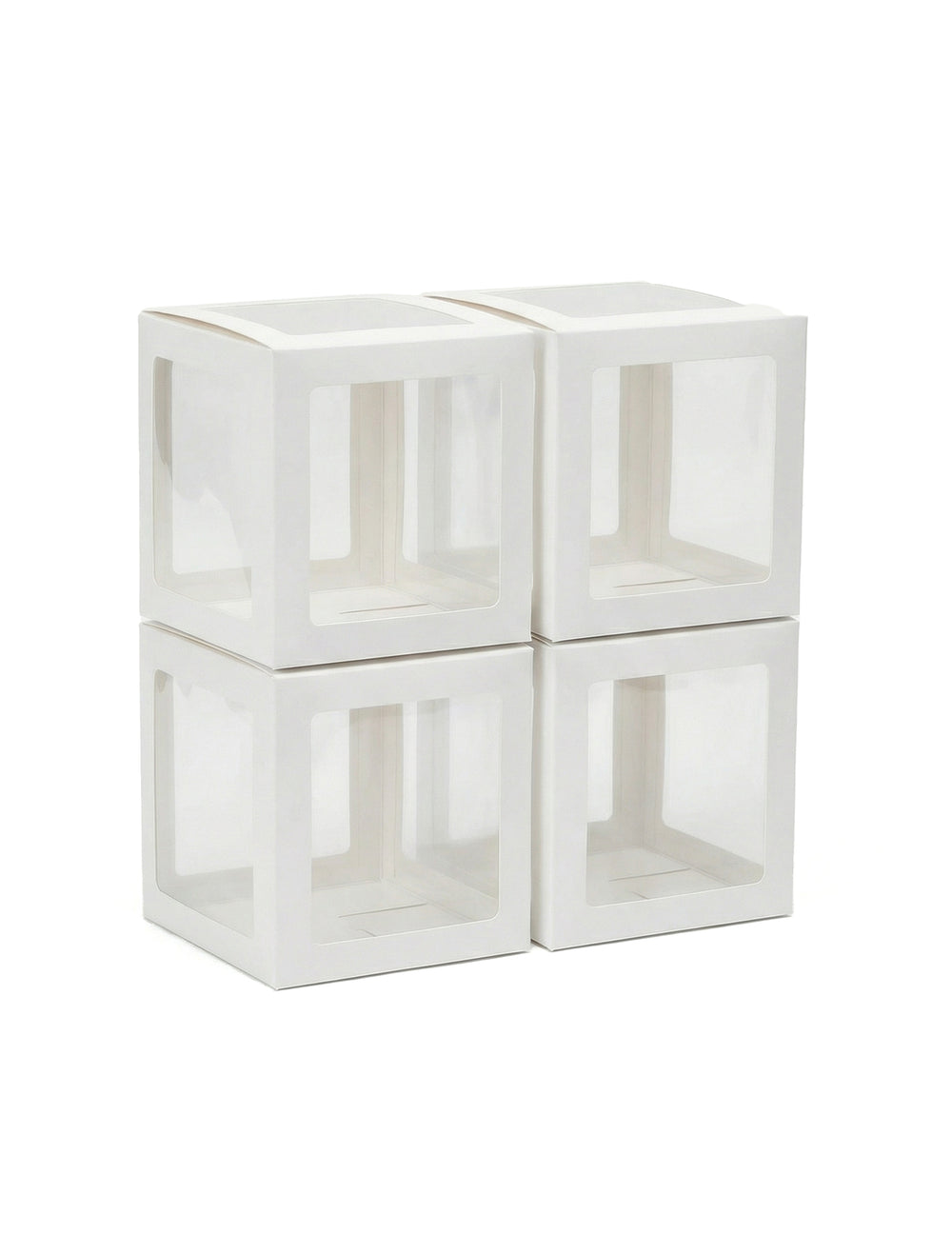 Cubes à ballons pour décoration personnalisable blancs et transparents