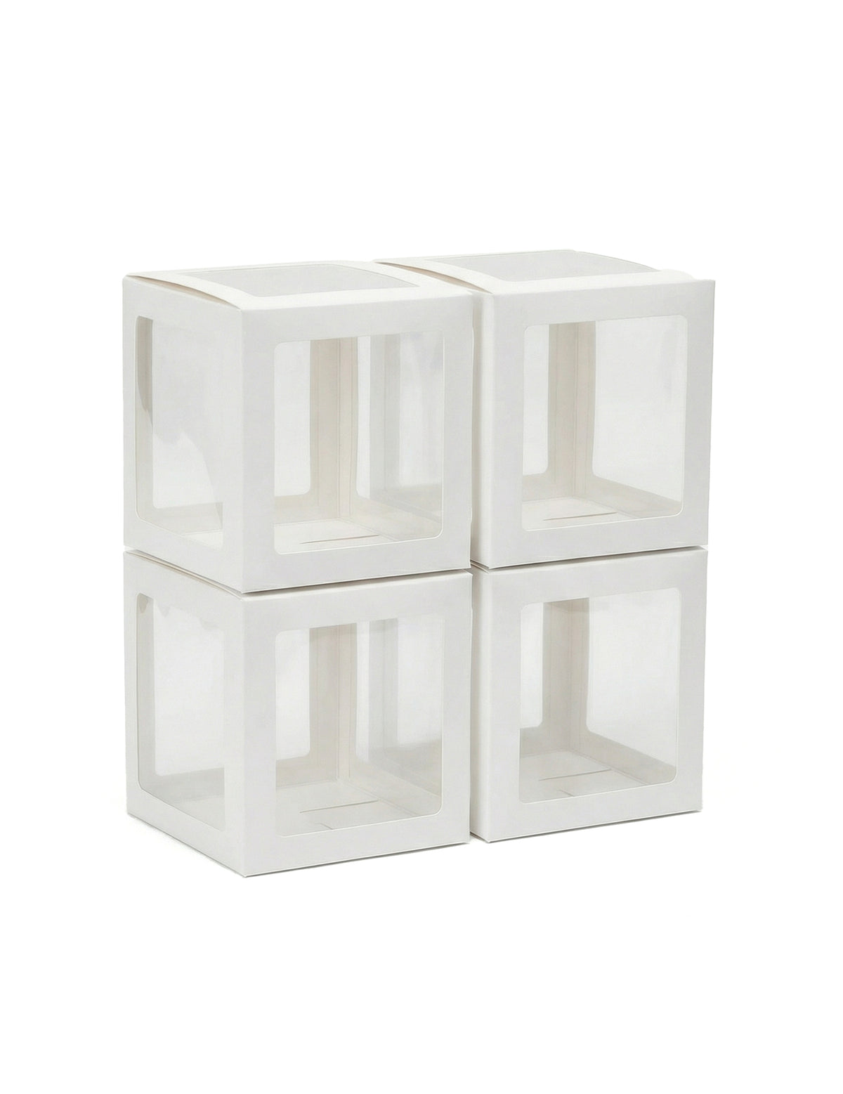 Cubes à ballons pour décoration personnalisable blancs et transparents