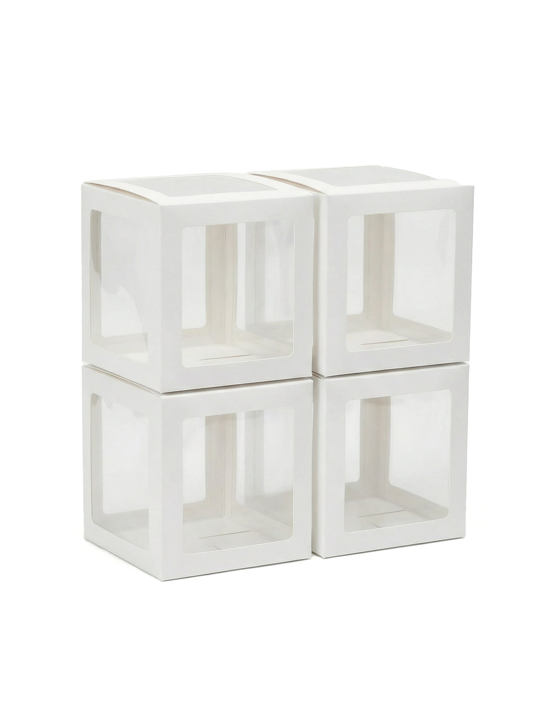 Cubes à ballons pour décoration personnalisable blancs et transparents