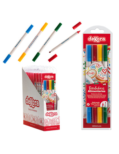 4 markere comestibile de diferite culori pentru copt