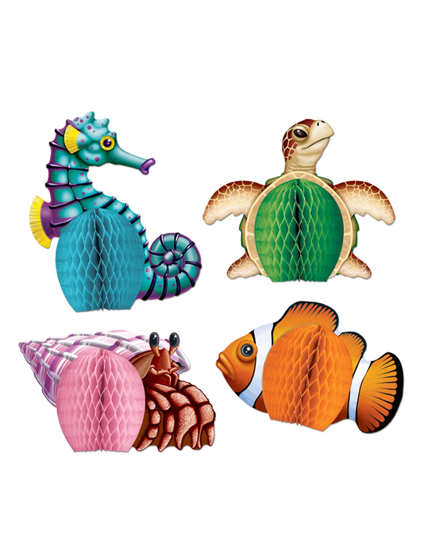 4 mini centre de masă de masă 14 cm creaturi de mare