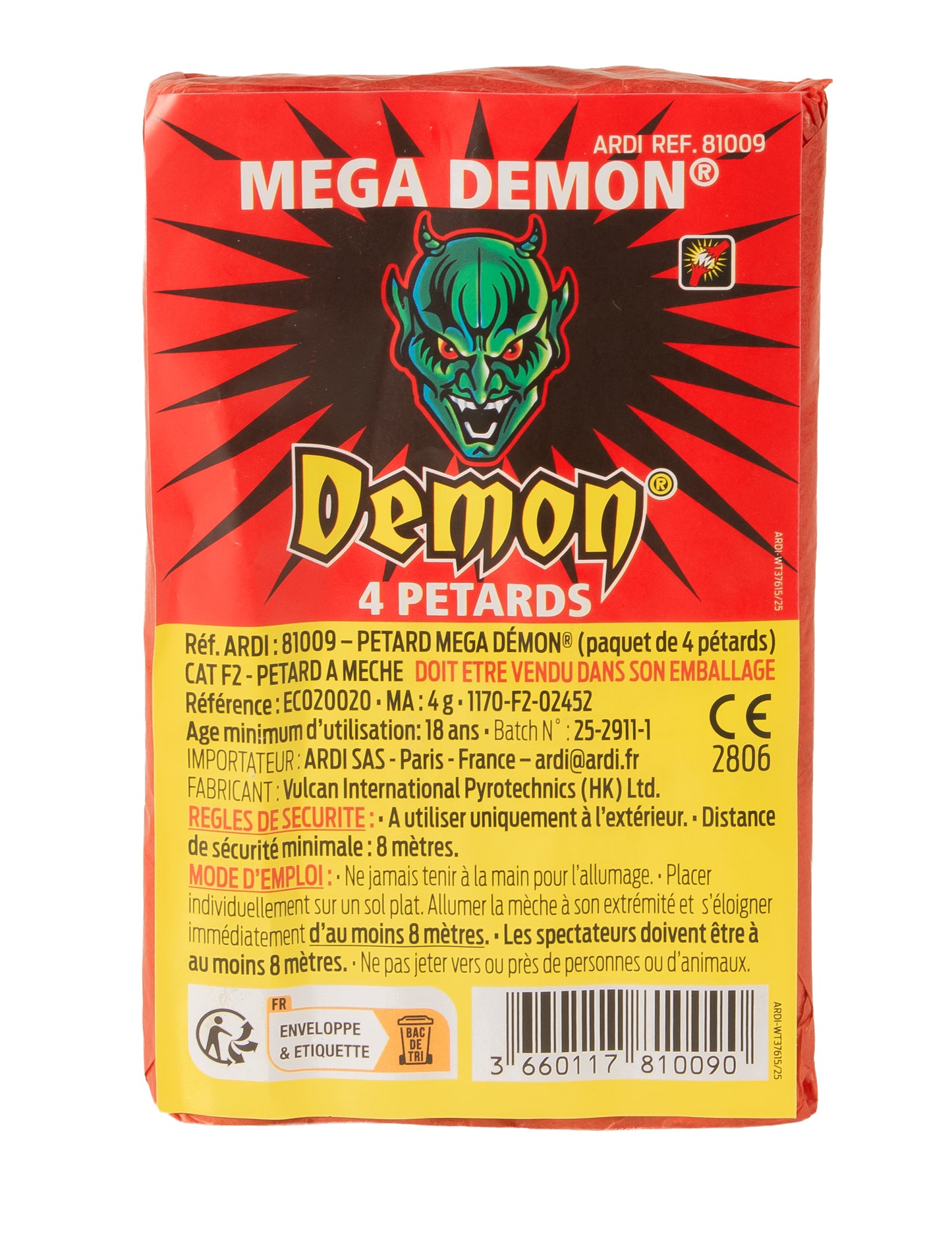 4 petarde Méga Démon®