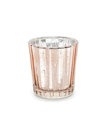 4 suporturi pentru lumânări din sticlă rose gold 6 cm pentru lumânări 