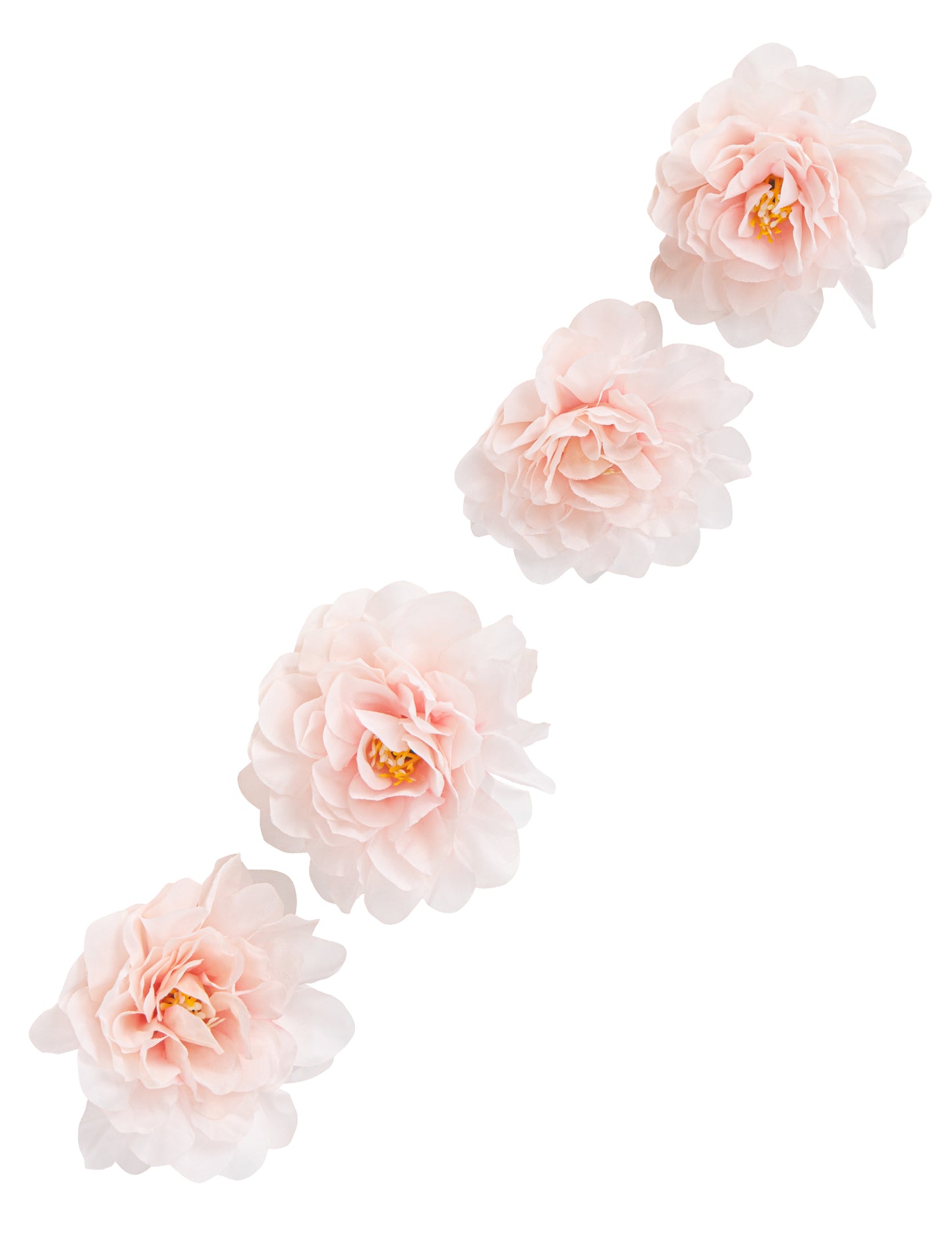 4 pivoines fleurs pour décoration roses en tissu