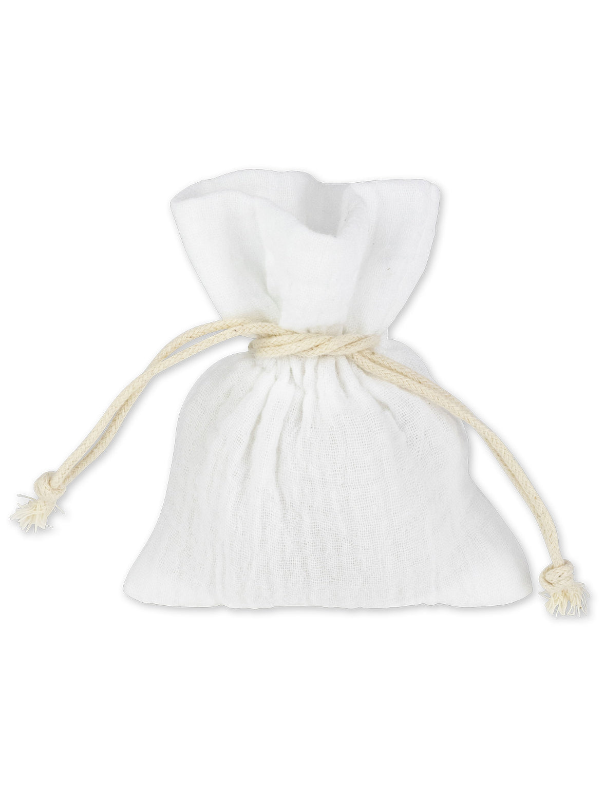 4 pungi albe din muselină de bumbac 8 x 10 cm cu cablu