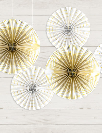 4 rozete decorative și de auriu de hârtie 23, 32, 40 cm