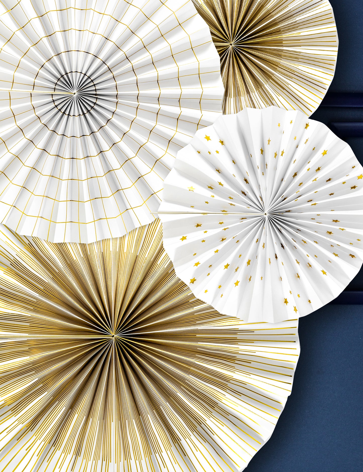 4 rozete decorative și de auriu de hârtie 23, 32, 40 cm