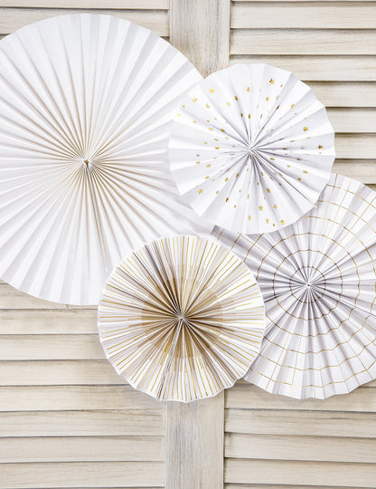 4 rozete decorative și de auriu de hârtie 23, 32, 40 cm