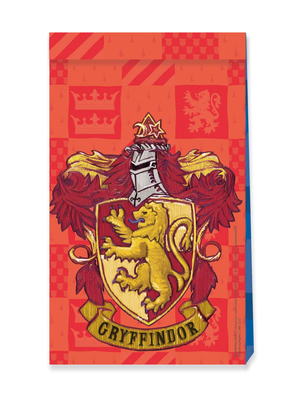 Sachets en papier Harry Potter pour fête rouges avec blason Gryffondor