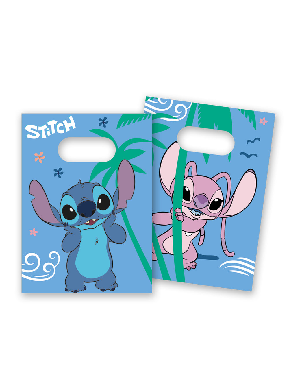 Sacs cadeaux en papier Stitch pour enfant bleus avec Stitch et Angel