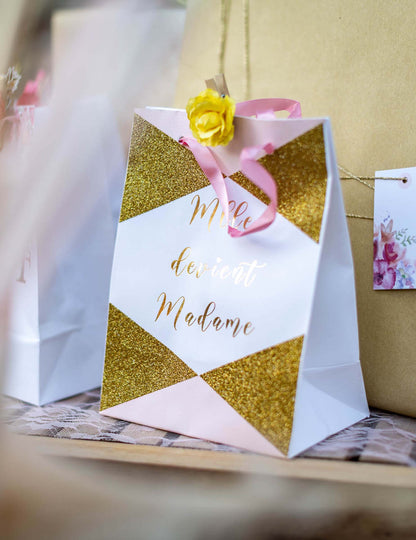 4 pungi de carton Miss devine Madame Rose și Golden 15 x 20 cm