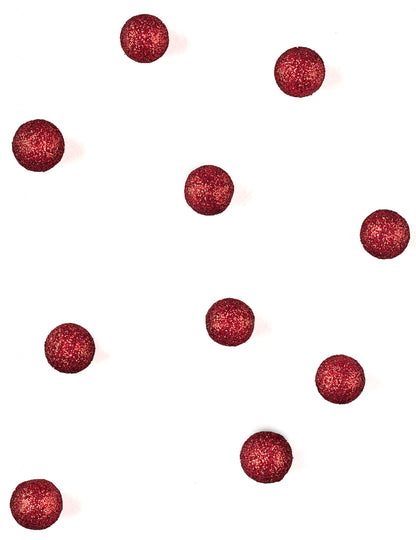 Boules de décoration pailletées pour fête rouge en mousse
