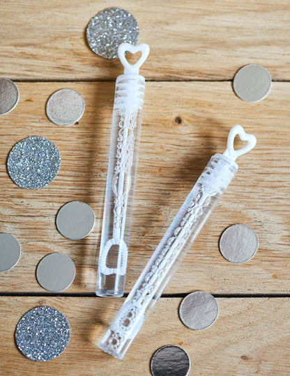 48 de bule cu bule în formă de inimă nunta albă