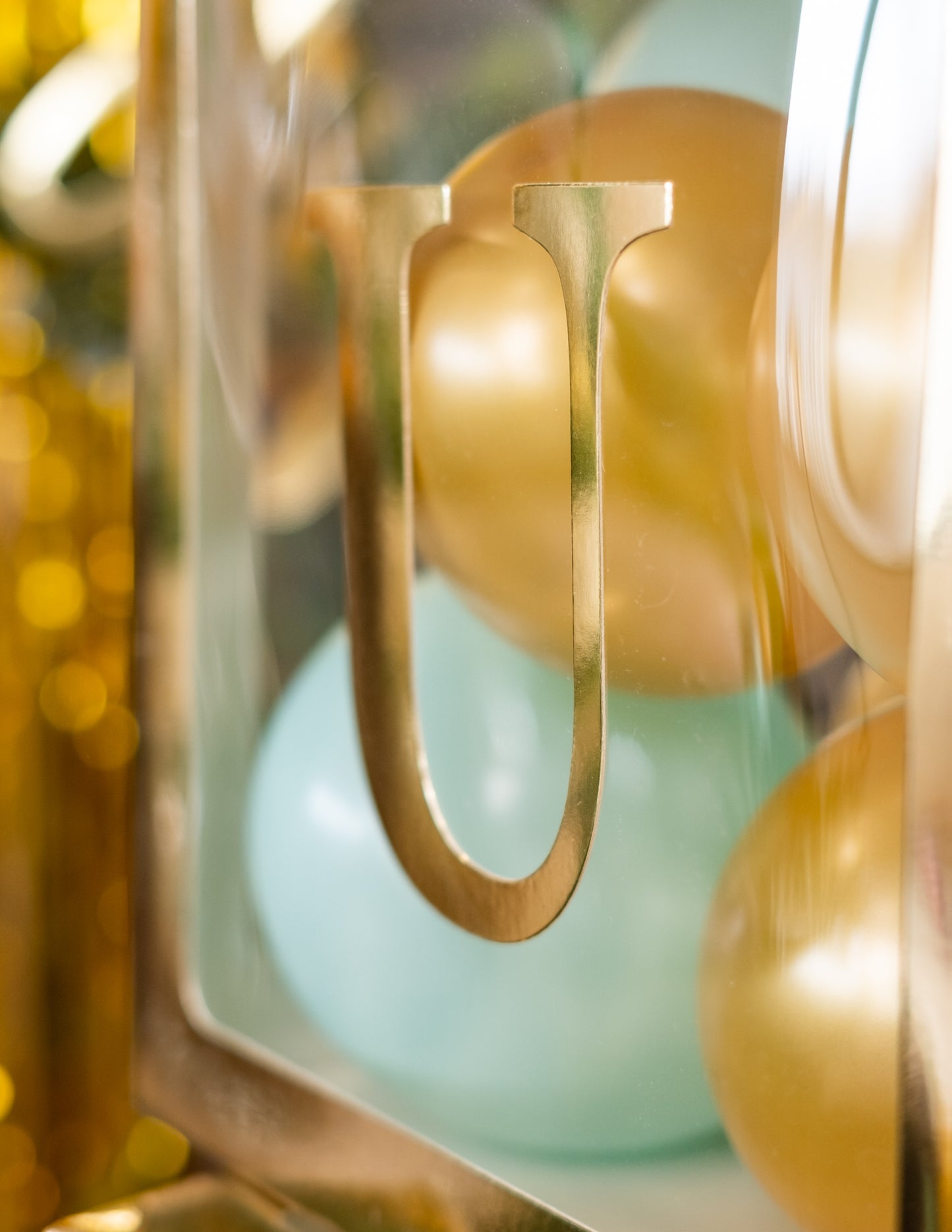 48 litere adezive aurii 13,5 cm pentru cuburi de baloane