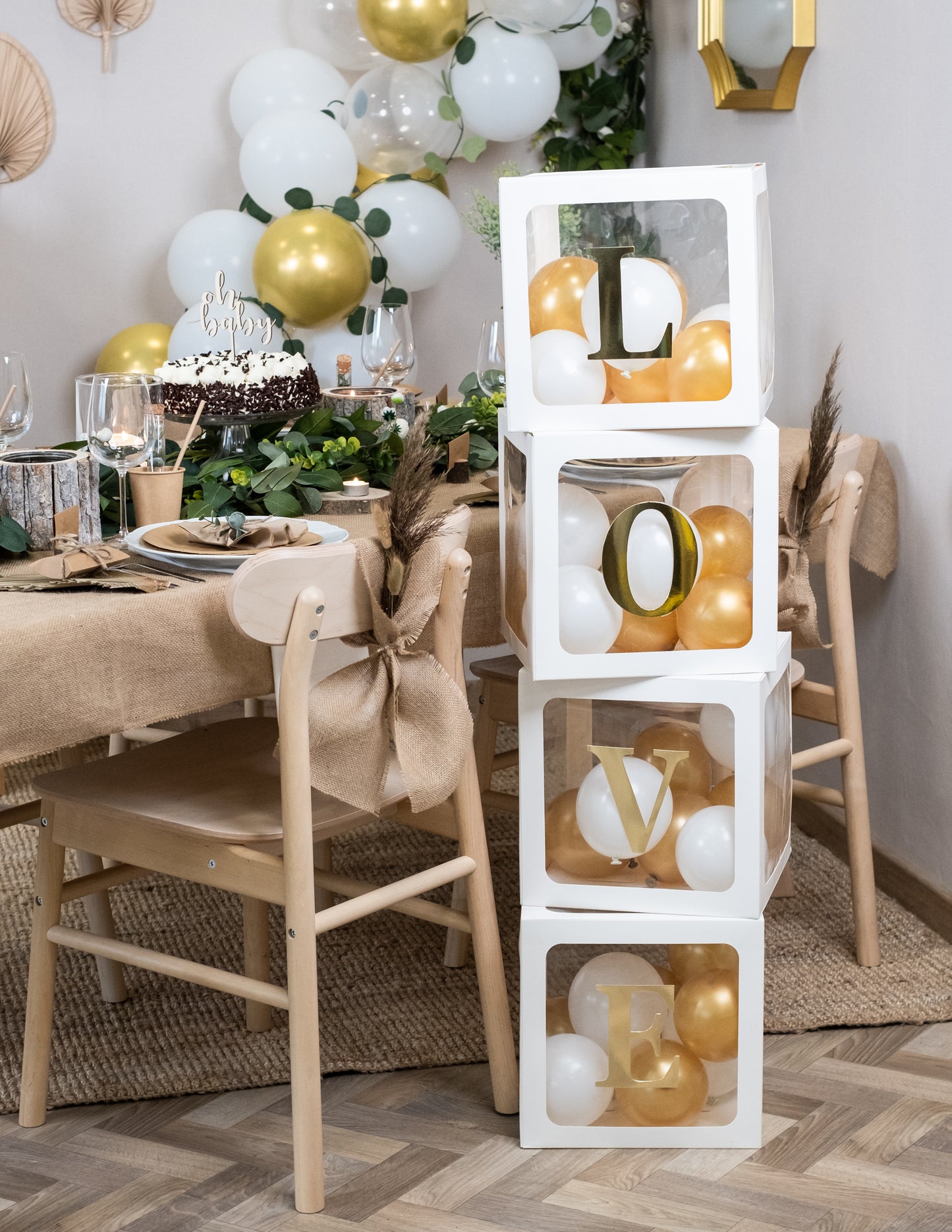 48 litere adezive aurii 13,5 cm pentru cuburi de baloane