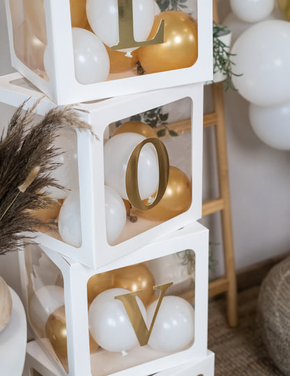 48 litere adezive aurii 13,5 cm pentru cuburi de baloane