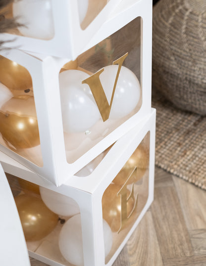 48 litere adezive aurii 13,5 cm pentru cuburi de baloane