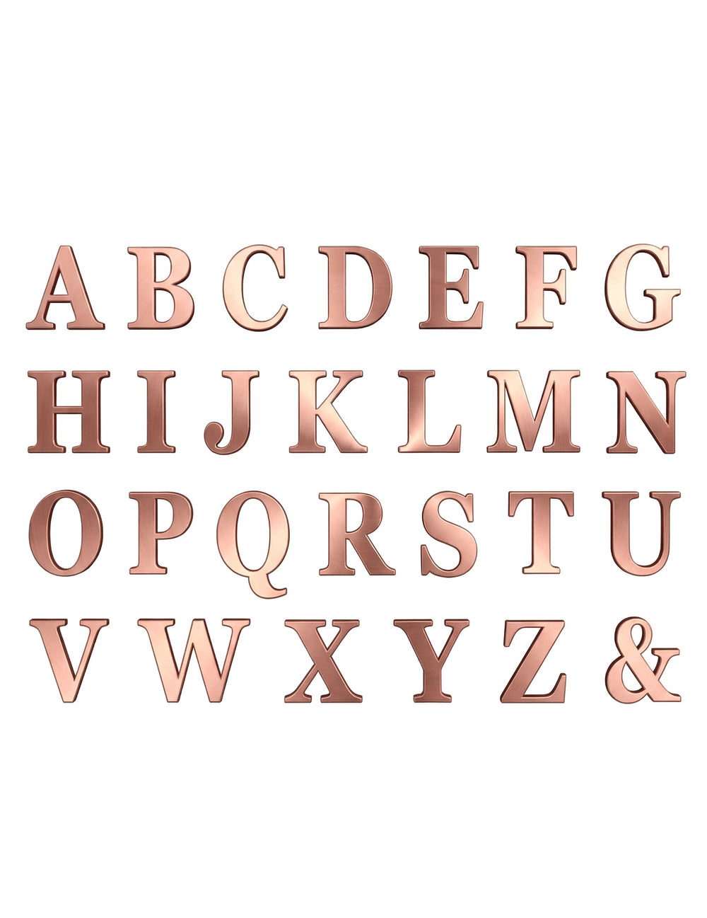 Stickers lettres adhésives alphabet rose gold
