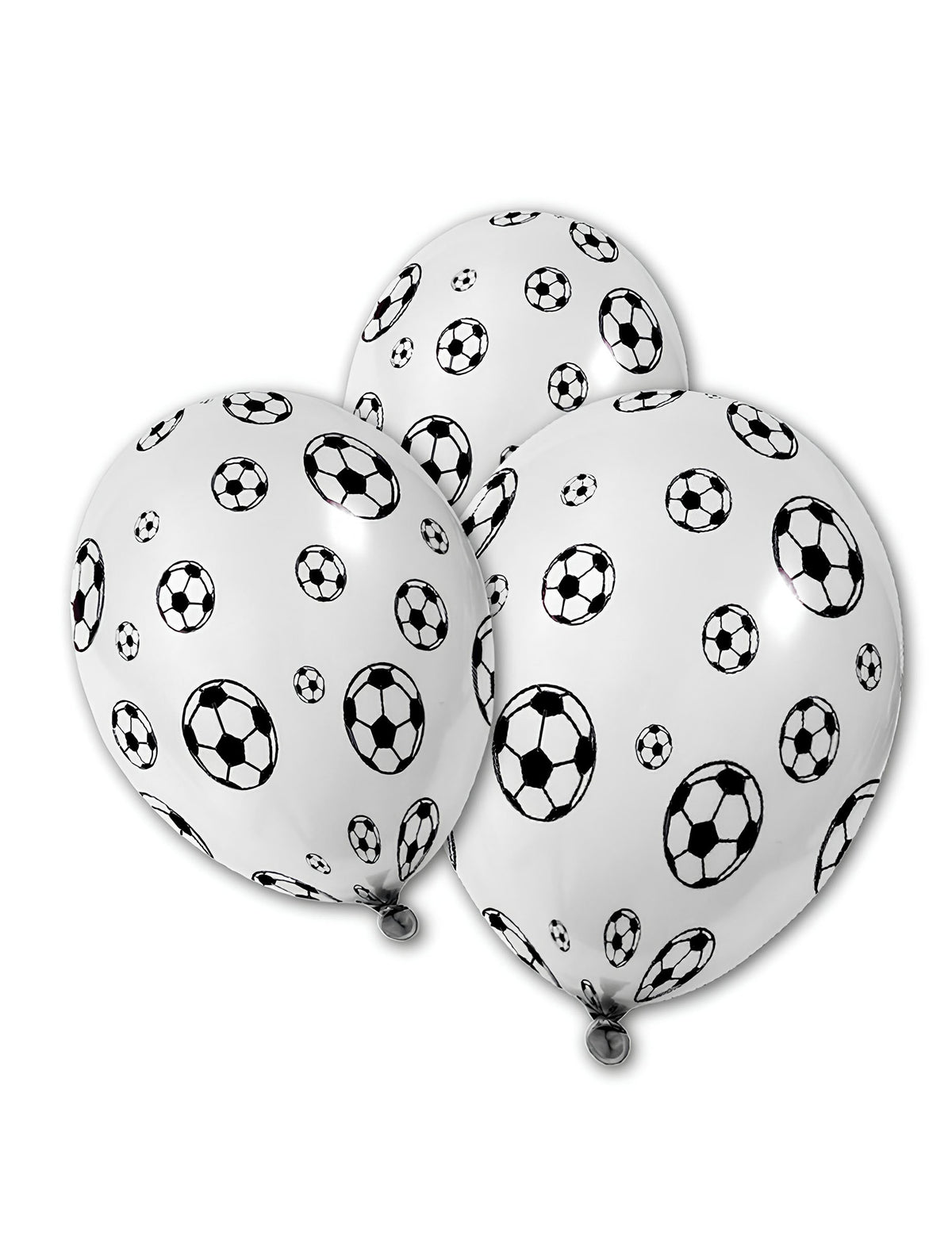 Ballons en latex ballons de foot pour fête blancs avec imprimés noirs