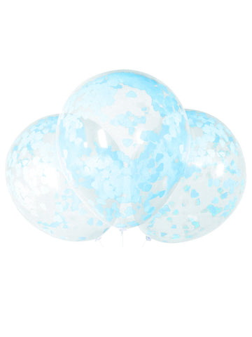 5 baloane din latex transparente cu confetti în formă de inimă albastră 40 cm decorațiuni pentru petrecerea de baby shower