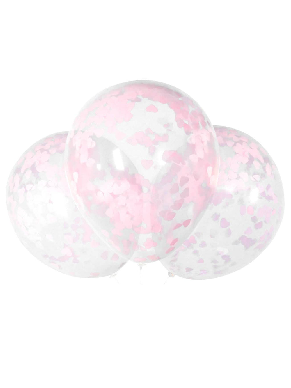 baloane din latex confetti inimioare pentru petrecere transparente și roz