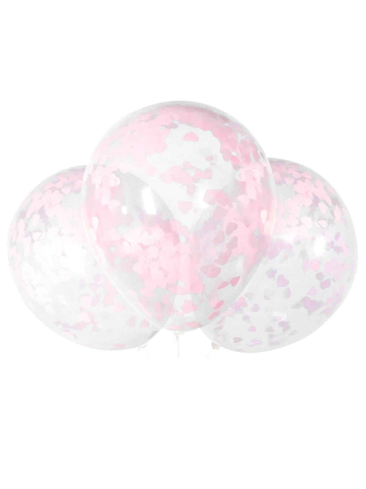 baloane din latex confetti inimioare pentru petrecere transparente și roz