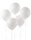 5 Ballons géants en latex blancs 47 cm