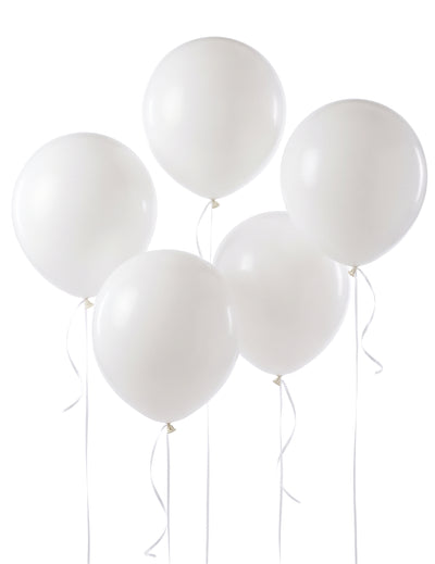 5 baloane uriașe din latex alb 47 cm