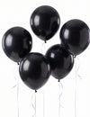 5 bile uriașe din latex negru 47 cm
