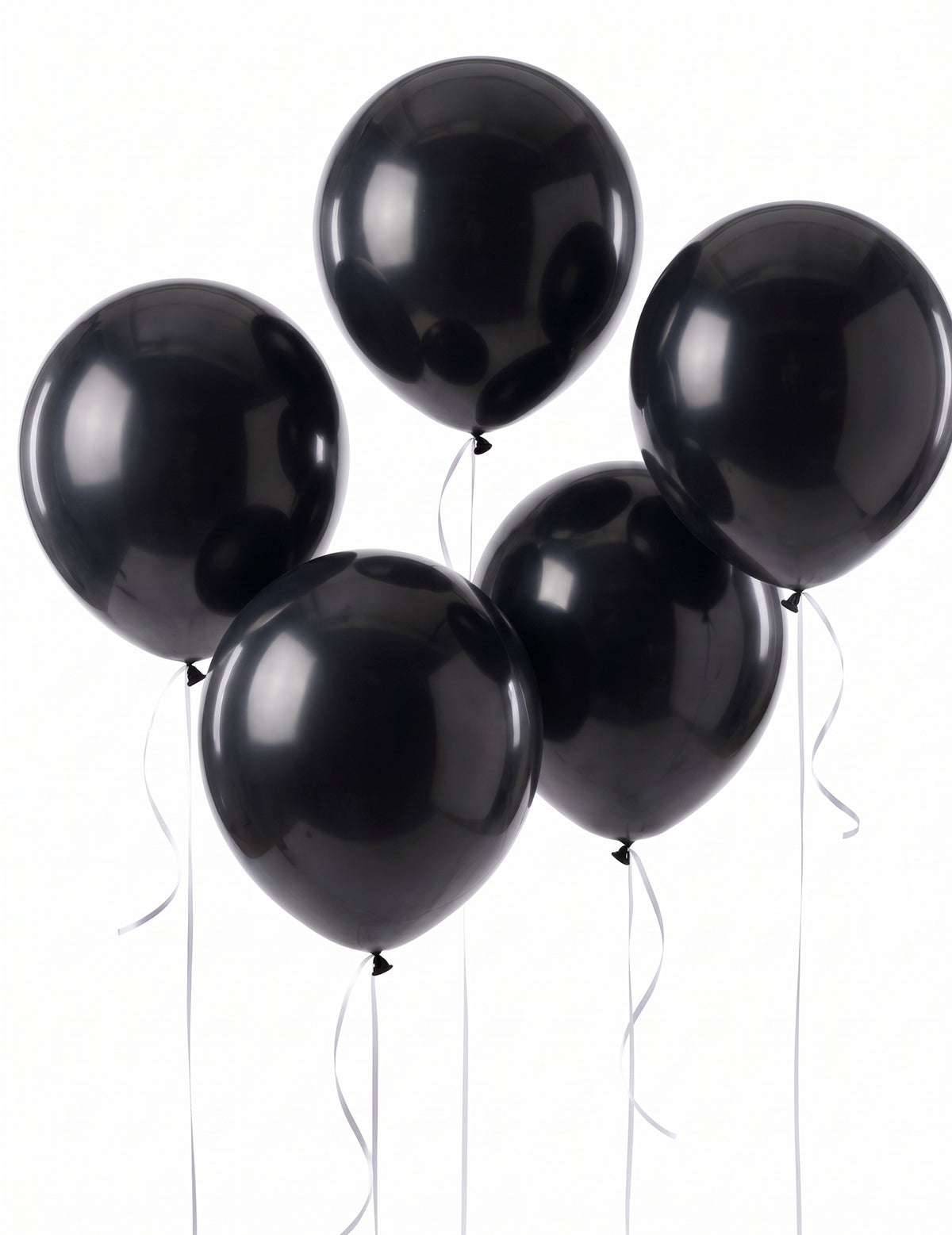 5 bile uriașe din latex negru 47 cm