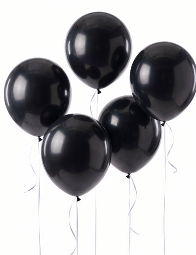5 bile uriașe din latex negru 47 cm