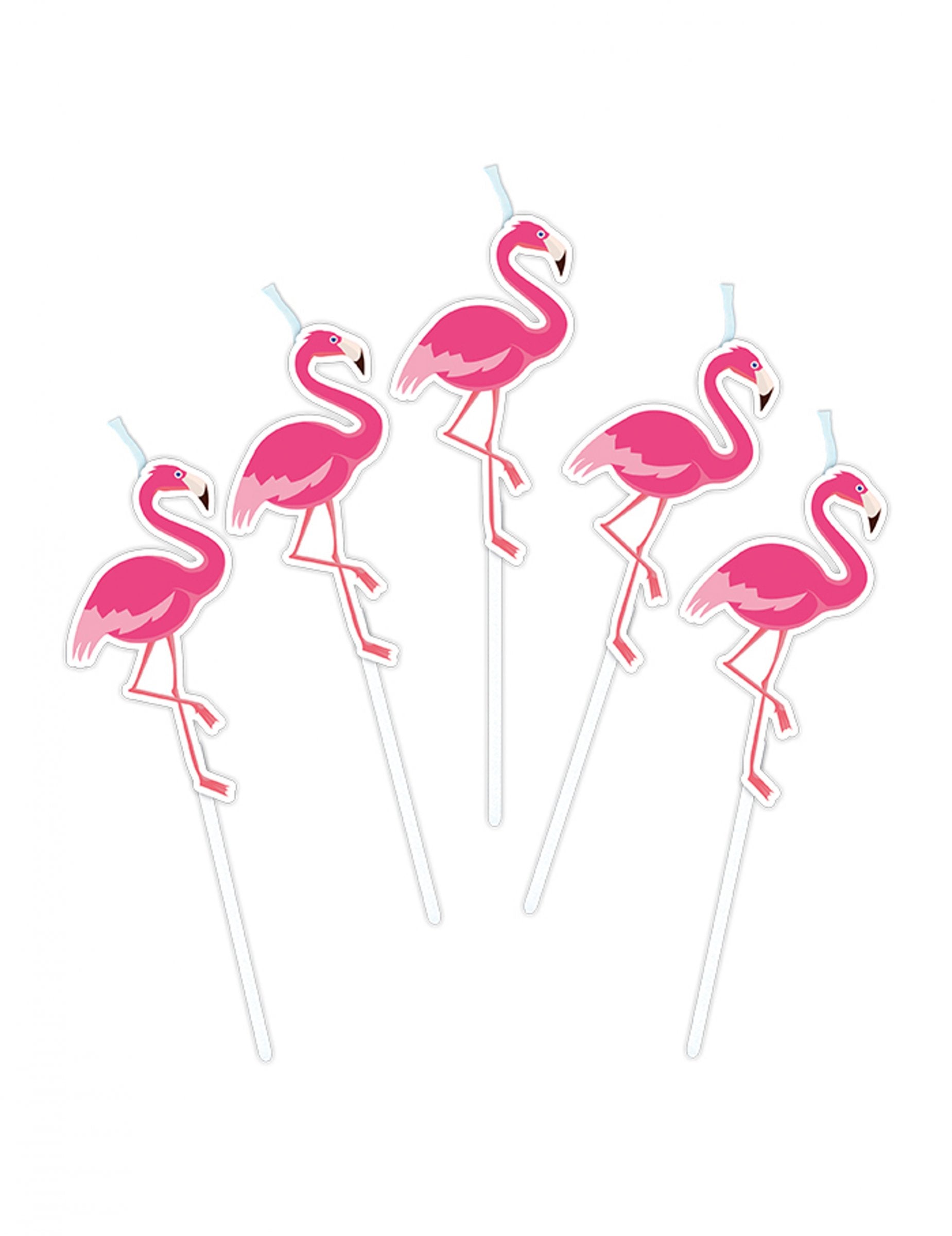 Bougies sur pics flamingo party rose