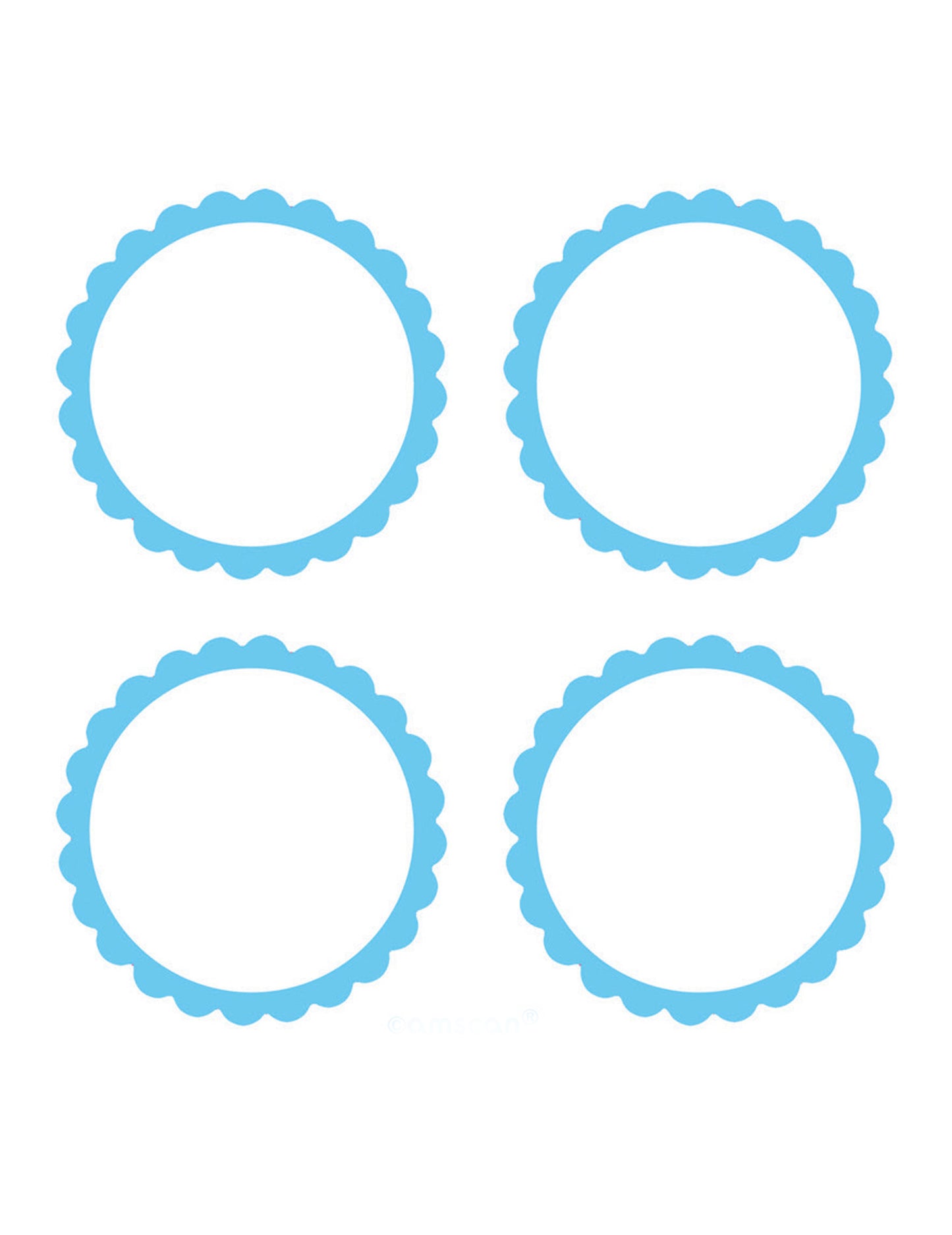 Étiquettes pour candy bar bleu ciel à bords festonnés