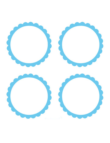 20 etichete pentru batoane de bomboane albastru deschis 5 cm cu margini festonate