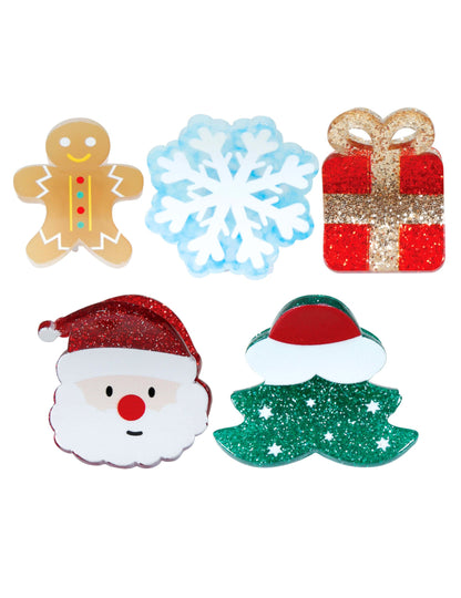 5 agrafe de păr strălucitoare de Crăciun