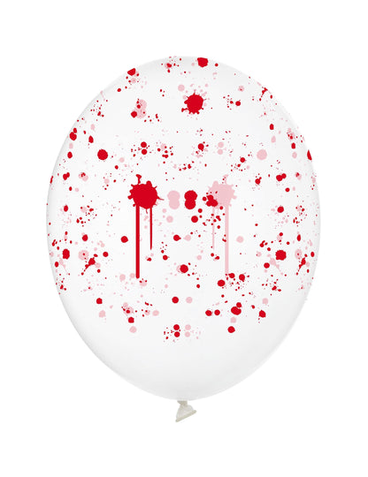 50 Baloane din latex transparent cu pete de sânge 30 cm