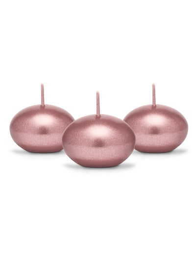 50 Bougies flottantes rose gold métallisées 40 mm